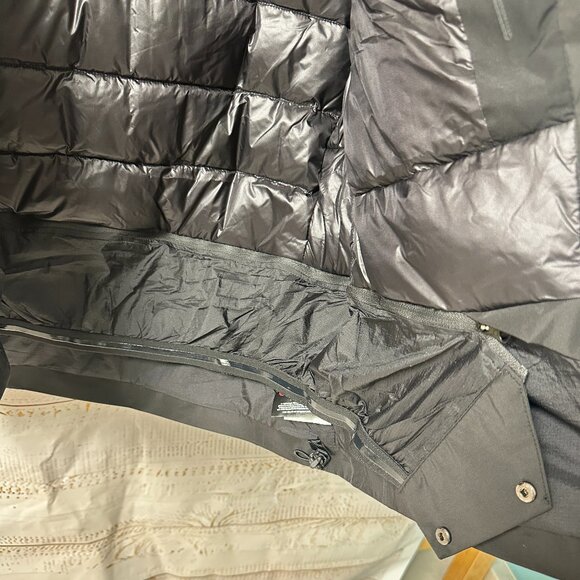 Men's Goose Down Arcteryx Logo Waterproof Warm Hooded Ski Puffer Jacket L - Picture 5 of 8
